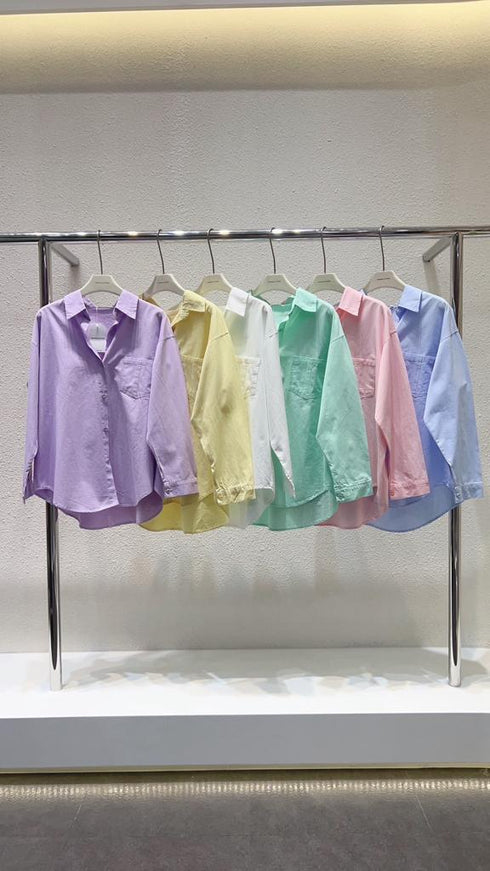 WANWAN Collar Down Long Sleeves Shirts